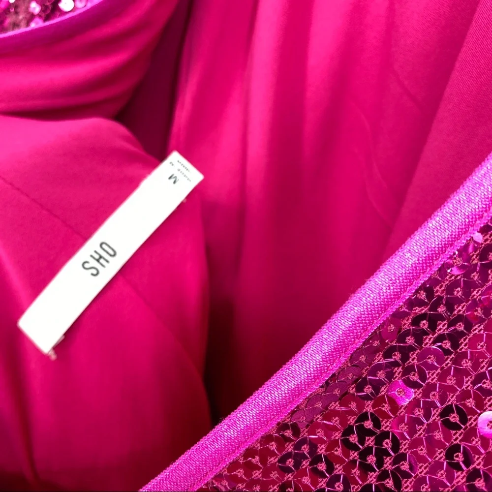 Tadashi Shoji SHO Taylor Sequin Open Back Mini Dress Pink - Picture 6 of 9